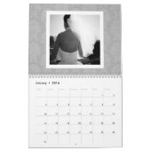 17フォトコラージュとダマスクパターン カレンダー (1月 2016)