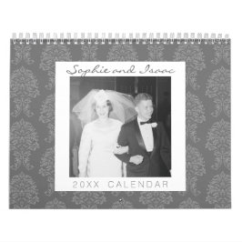 17フォトコラージュとダマスクパターン カレンダー