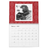 17フォトコラージュとダマスクパターン カレンダー (2月 2027)