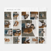 17フォトモダンコラージュ編集可能カラー フリースブランケット (正面(横))