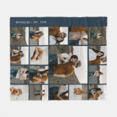 17フォトモダンコラージュ編集可能カラー フリースブランケット (正面(横))