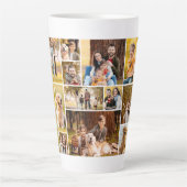 17フォトユニークコラージミニマルシンプルリスト カフェラテマグ (正面)