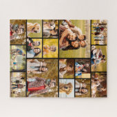 17フォトユニークコラージュシンプルブラック ジグソーパズル (横)