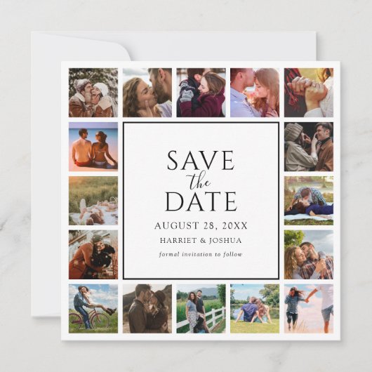 17モダンフォトコラージュ結婚ズ セーブザデート (正面)