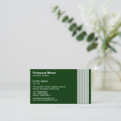 17ライン – 濃い緑の上の白 名刺 (スタンド正面)