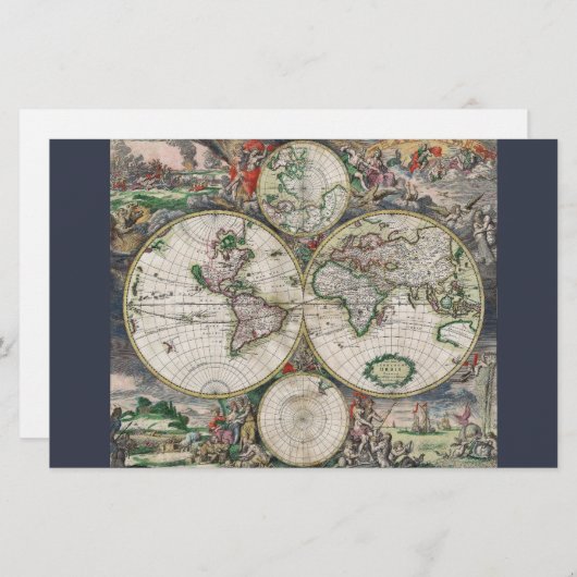 17世紀な世界地図 (正面/裏面)