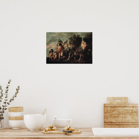 17世紀のエジプトへの飛行 ポスター (キッチン)