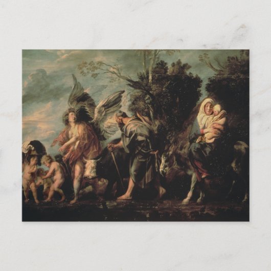 17世紀のエジプトへの飛行 ポストカード (正面)