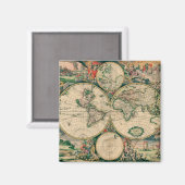 17世紀の世界地図 マグネット (正面/裏面)