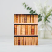 17世紀の古い革装本 ポストカード (スタンド正面)