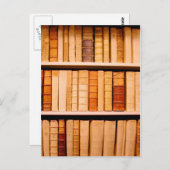 17世紀の古い革装本 ポストカード (正面/裏面)