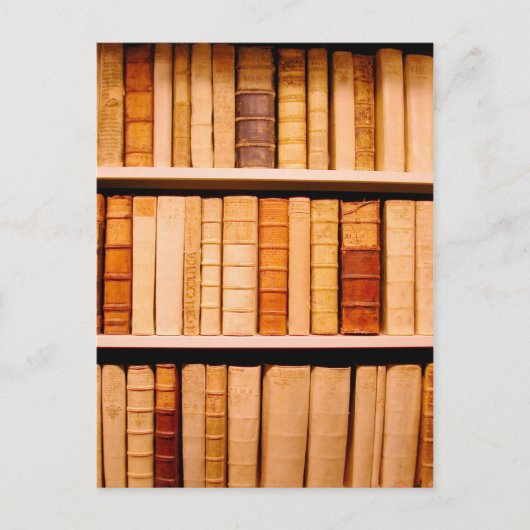 17世紀の古い革装本 ポストカード (正面)