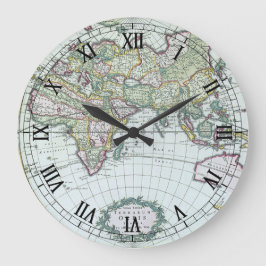 17世紀の古地図 フレデリック・デ・ウィット ラージ壁時計
