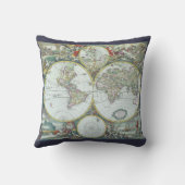 17世紀の古地図 世界地図、フリードリヒ・デ・ウィット クッション (裏面)