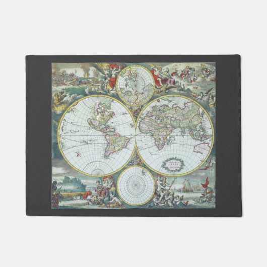 17世紀の古地図 世界地図、フリードリヒ・デ・ウィット ドアマット (正面)