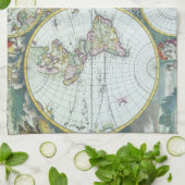 17世紀の古地図 世界地図、フリードリヒ・ド・ウィット キッチンタオル (折り畳み)