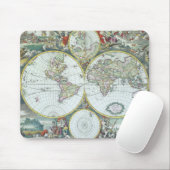 17世紀の古地図 世界地図、フレデリック・ド・ウィット マウスパッド (マウス)
