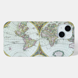 17世紀の古地図 世界地図、フレデリック・ド・ウィット iPhone 15ケース