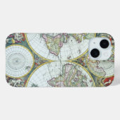 17世紀の古地図 世界地図、フレデリック・ド・ウィット Case-Mate iPhoneケース (裏面 (横))