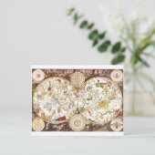 17世紀の天地図 ポストカード (スタンド正面)