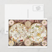 17世紀の天地図 ポストカード (正面/裏面)