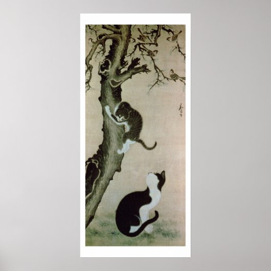 17世紀の猫(絹本墨書) ポスター (正面)