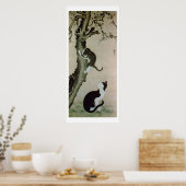 17世紀の猫(絹本墨書) ポスター (キッチン)