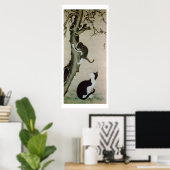 17世紀の猫(絹本墨書) ポスター (ホームオフィス)