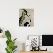 17世紀の猫（絹本墨書） ポスター (ホームオフィス)