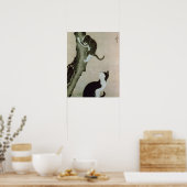 17世紀の猫（絹本墨書） ポスター (キッチン)