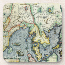 17世紀アンティークアジア地図，メルカトル/ホンジウス コースター