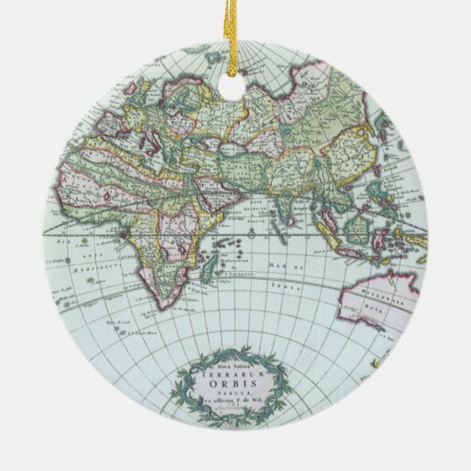 17世紀アンティーク世界地図フレドリック・ド・ウィット セラミックオーナメント (裏面)