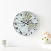 17世紀アンティーク世界地図フレドリック・ド・ウィット ラージ壁時計 (ホーム)