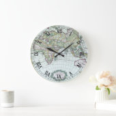 17世紀アンティーク世界地図フレドリック・ド・ウィット ラージ壁時計 (ホーム)