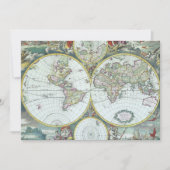 17世紀アンティーク世界地図フレドリック・ド・ウィット 招待状 (正面)