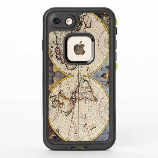 17世紀アンティーク世界地図 LifeProof iPhoneケース (裏面)