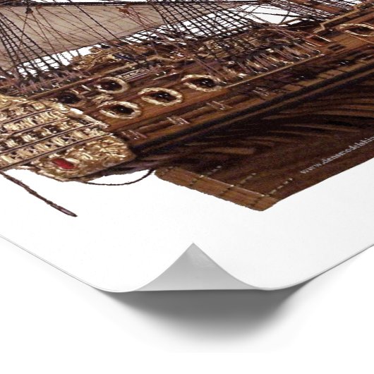 17世紀イギリス軍艦モデル ポスター (角)