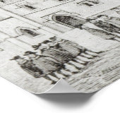 17世紀オックスフォード大学マグダレン大学 ポスター (角)