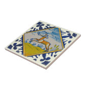 17世紀デルフト鹿の手の再絵を描生 タイル (側面)