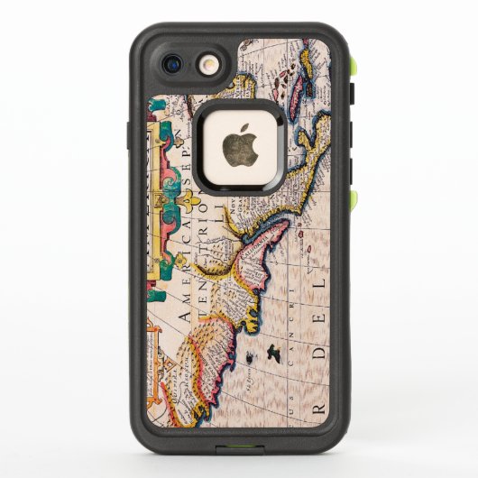 17世紀北アメリカの地図 LifeProof iPhoneケース (裏面)