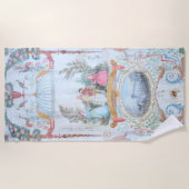 17世紀美術、鳥、人と風景 ビーチタオル (正面)