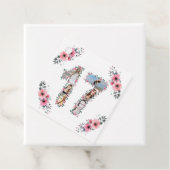 17人目の女の子誕生日フォトコラージピンクフラワーホワイト フェイバータグ (インサイチュ)