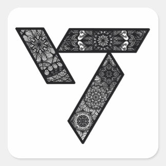 17個のロゴシール スクエアシール