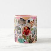 17写真コラージュかわいい家族の愛の記憶 ツートーンマグカップ (中央)