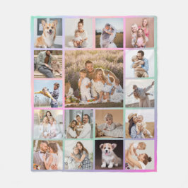 17写真モダンコラージュカラフルフリースブランケット フリースブランケット