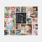 17写真モダンコラージュ名字引用文 フリースブランケット (正面(横))