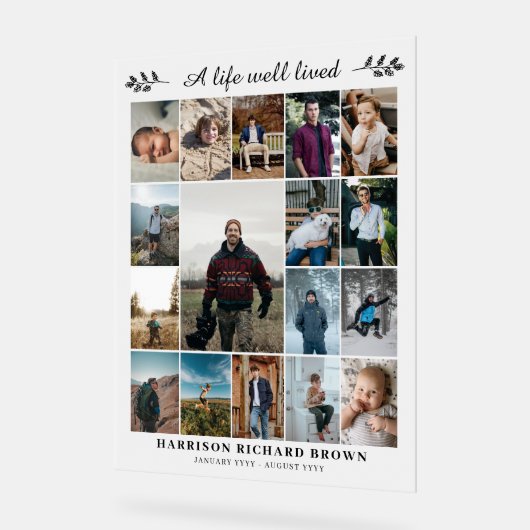 17写真追悼記念碑 アクリルサイン (傾斜)