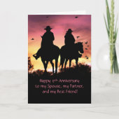 17周年かわいい甘いカウボーイと女性のカーボーイ カード (正面)