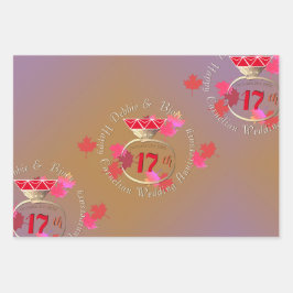 17周年結婚カーネリアンリングや輪 ラッピングペーパーシート