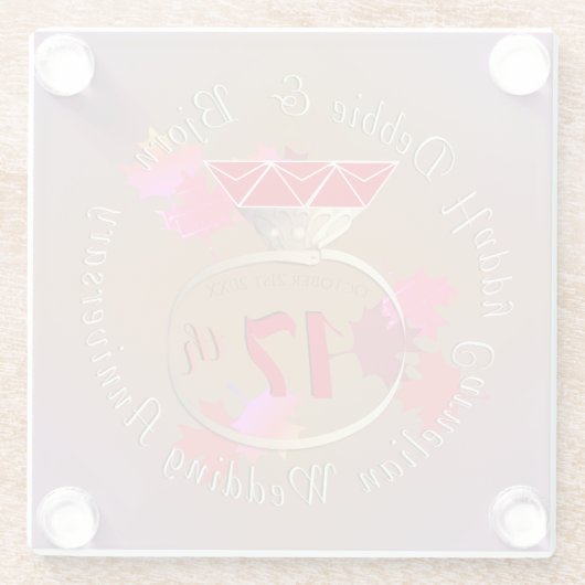 17周年結婚カーネリア ガラスコースター (裏面)